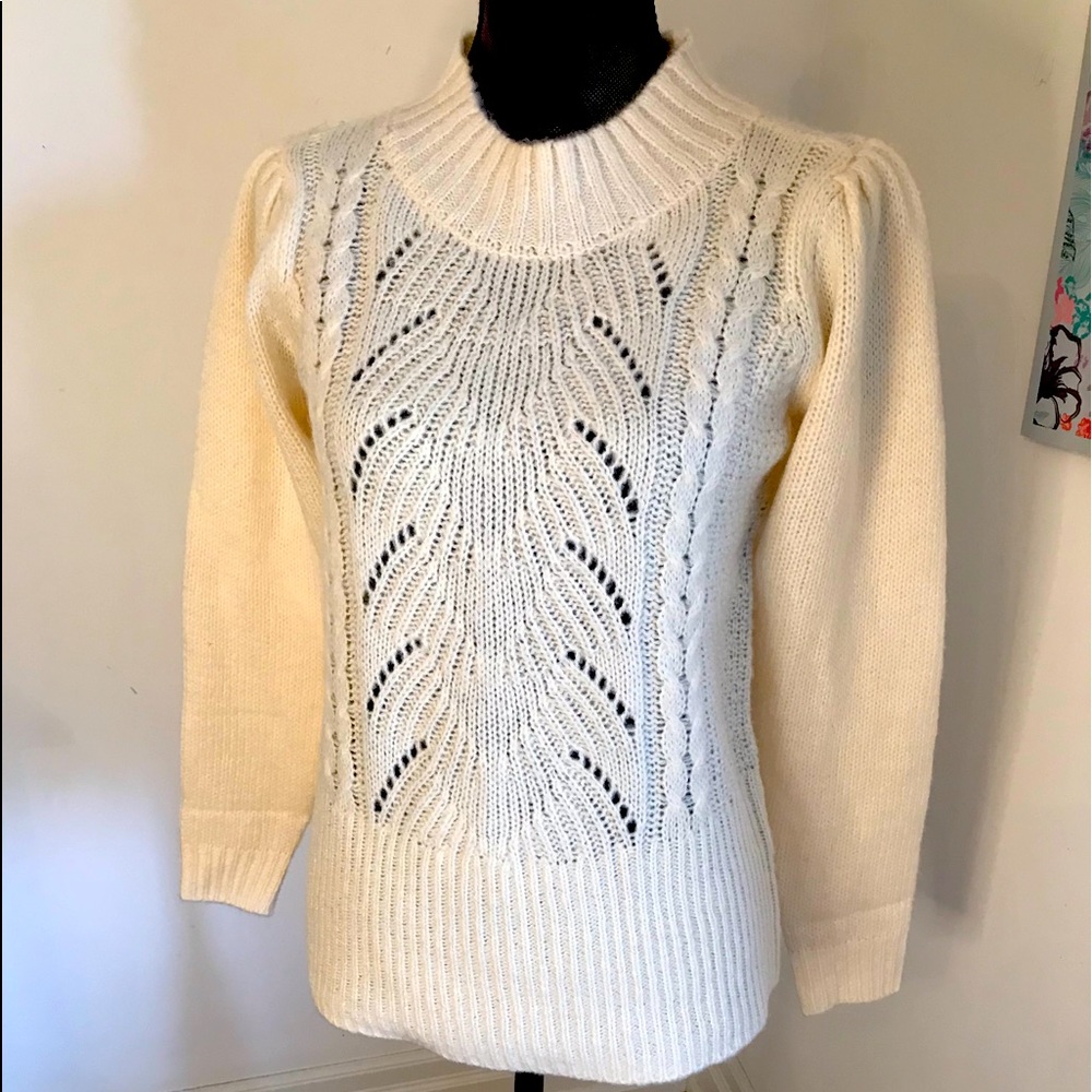 Cream LILY Morgan Ruffled shoulder Sweater
